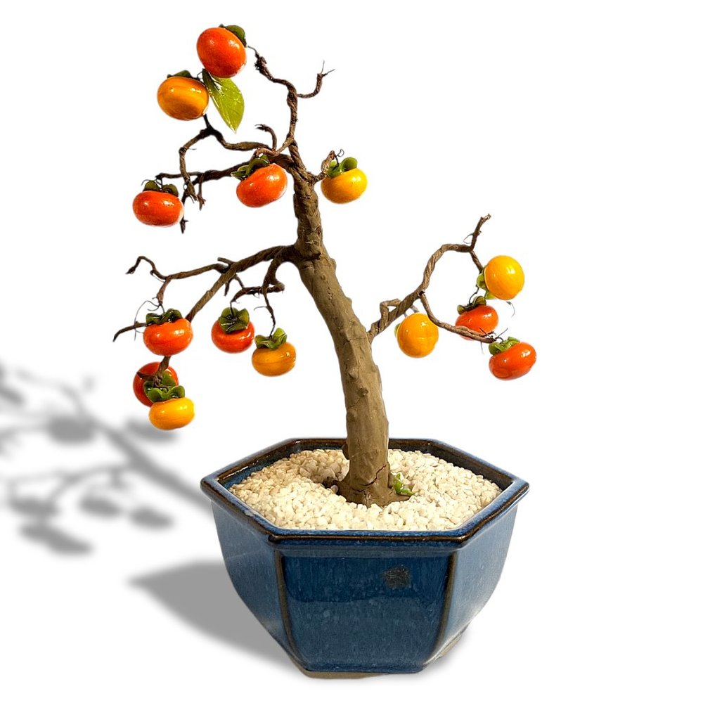 Japanese Glass Bonsai Orange Fruit Tree